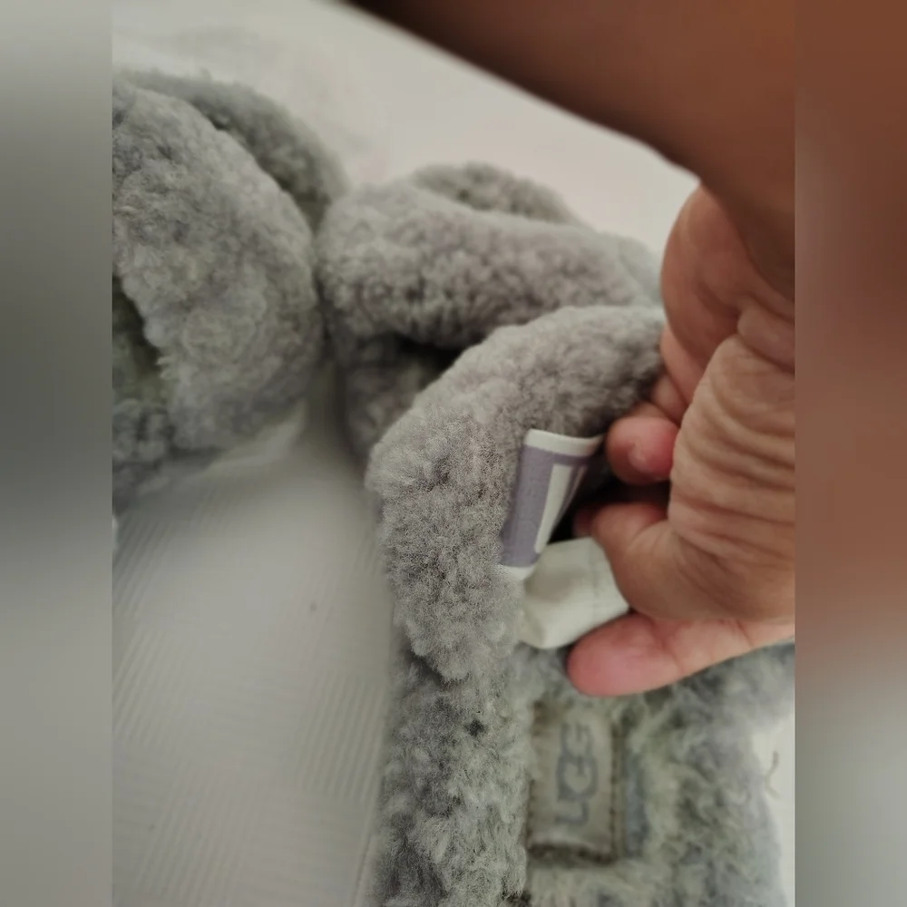 UGG Kids Fluffy Gray Sandals